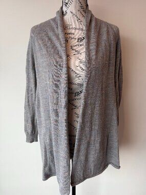 Theory heather grey open-front cardigan sweater